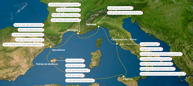 Plavby s golfem mapka